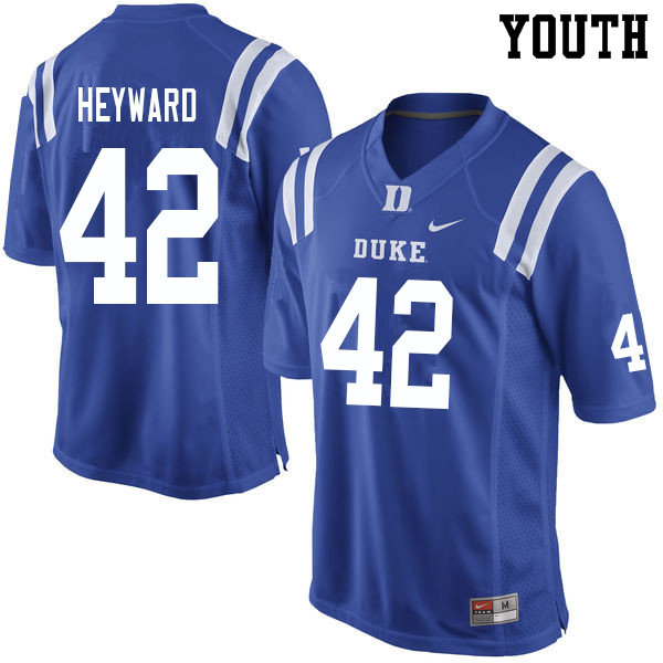 Youth #42 Shaka Heyward Duke Blue Devils College Football Jerseys Sale-Blue